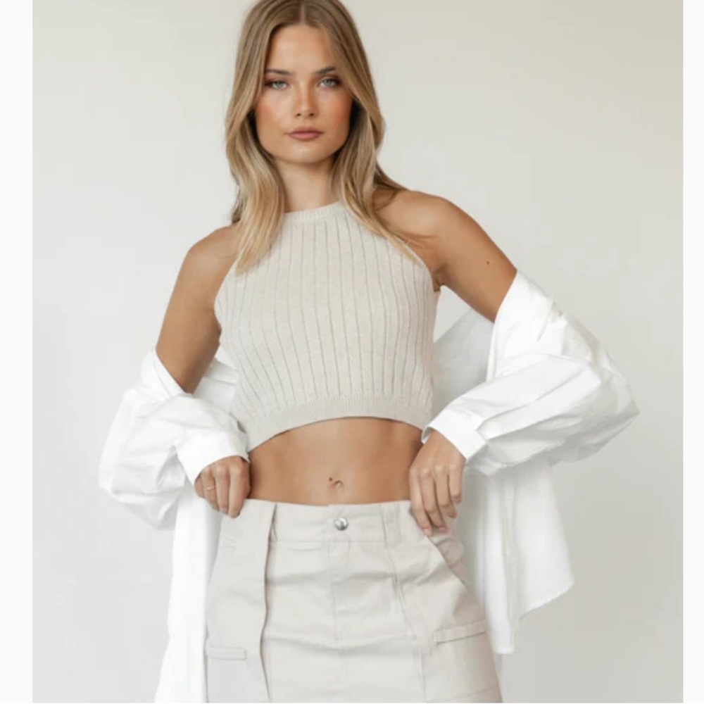 Cropped sweater tank - Eblin Crop